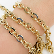 925 Sterling Silver Hollow Flat Oval Link